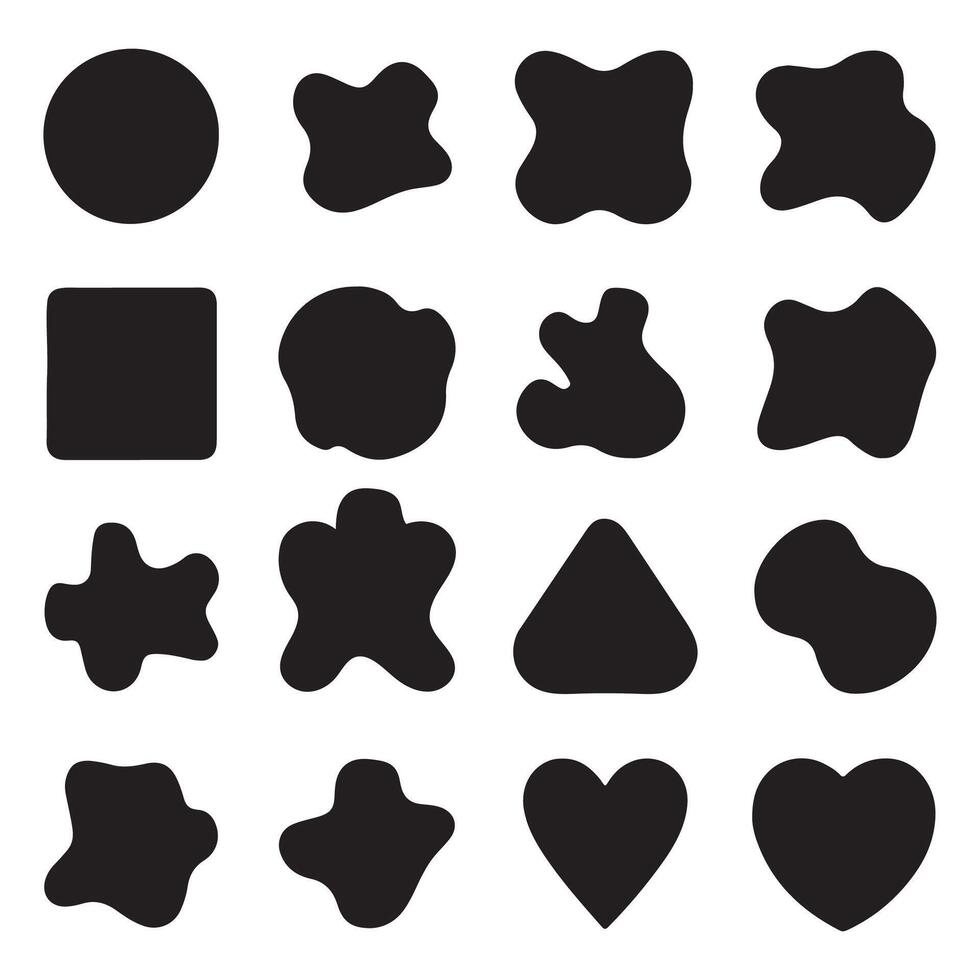 Set of blob shapes. Collection of abstract stains vector