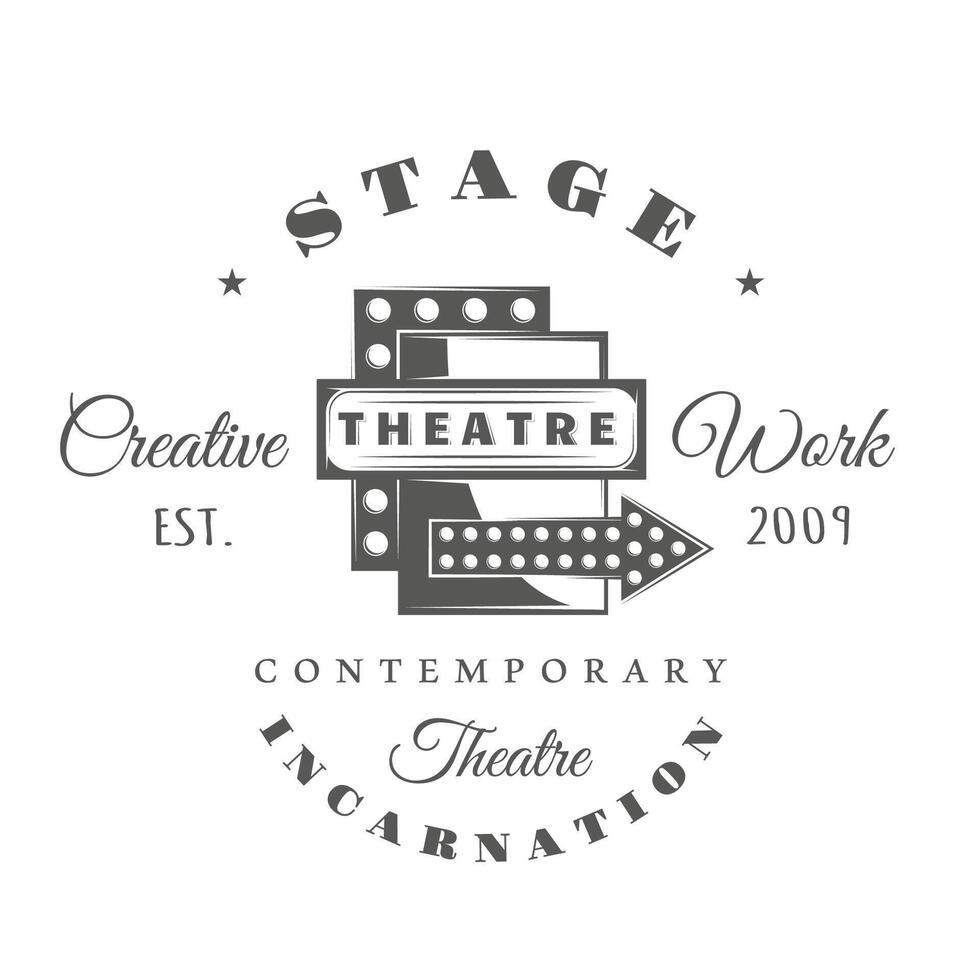 Theatre sign logo isolated on white background vector
