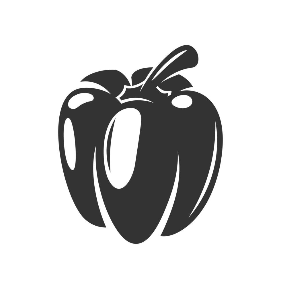 Vintage sweet bell pepper icon vector