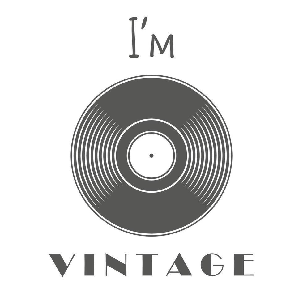 Hipster music plate label isolated on white background vector