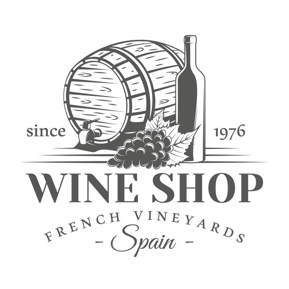 Wine shop logo isolated on white background vector