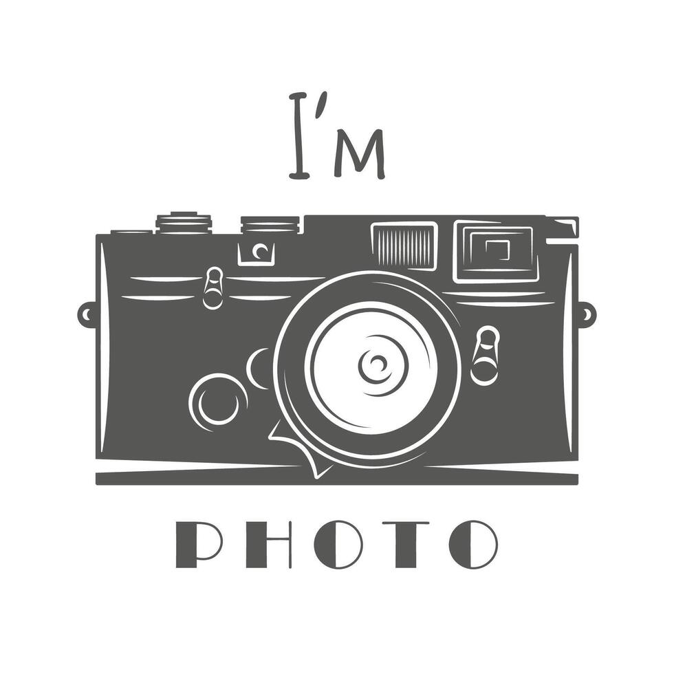Hipster camera logo isolated on white background vector