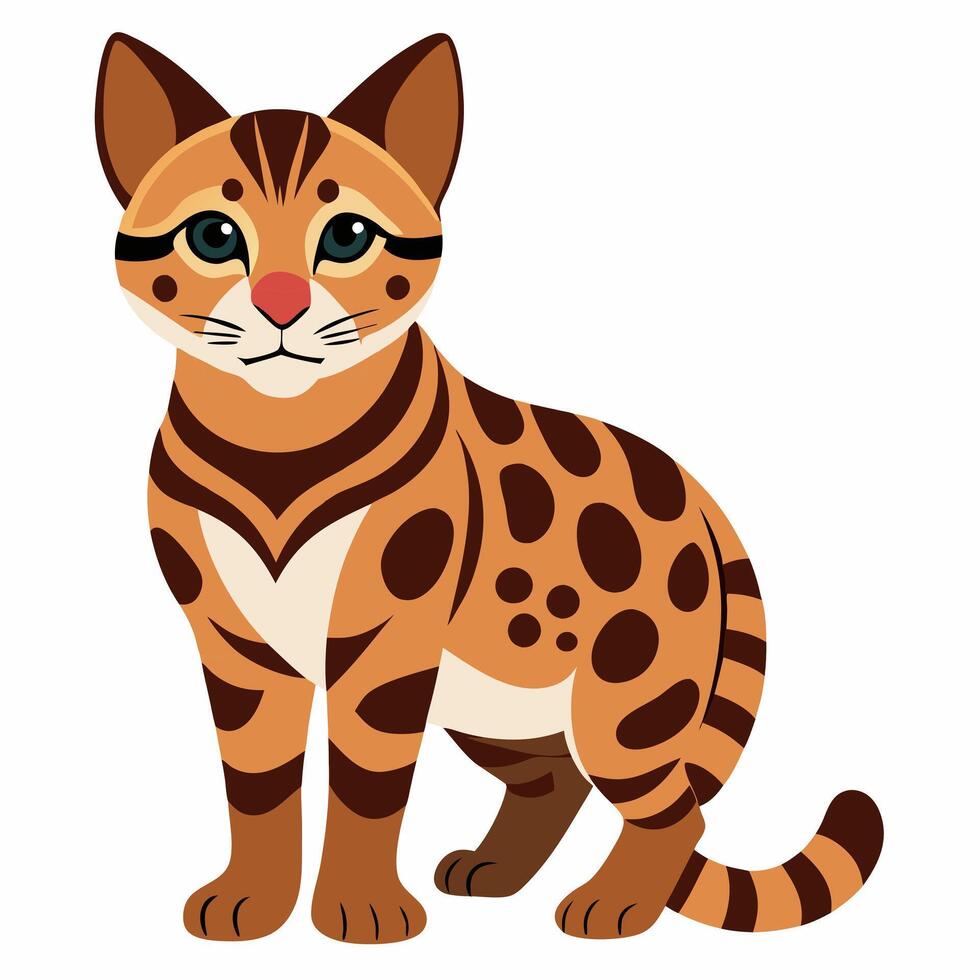 Cartoon ocelot. Suitable for children's books, sticker,mascot. illustration on white background vector