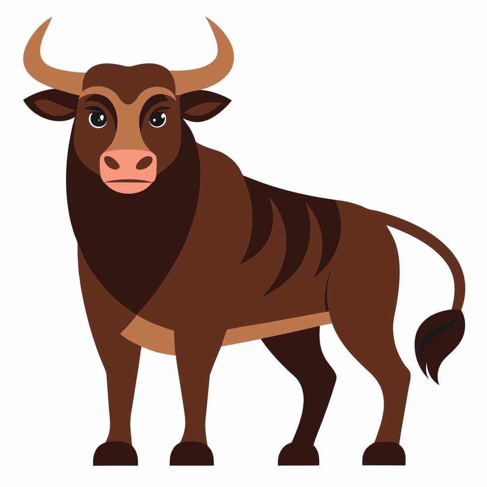 Cartoon angry bull. Suitable for children's books, stickers, mascots, logos. illustration on white background vector