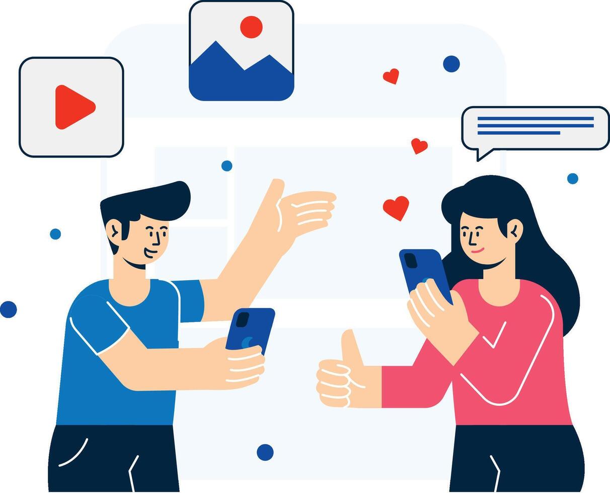 Social Media Engagement Marketing Illustration vector