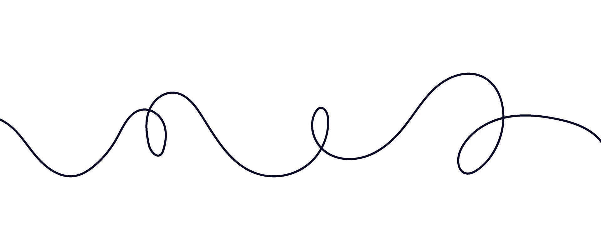 wavy line pattern with ripple strokes and abstract curves. Corrugated wave design for graphic borders and decorative elements. Flat illustration isolated on white background. vector