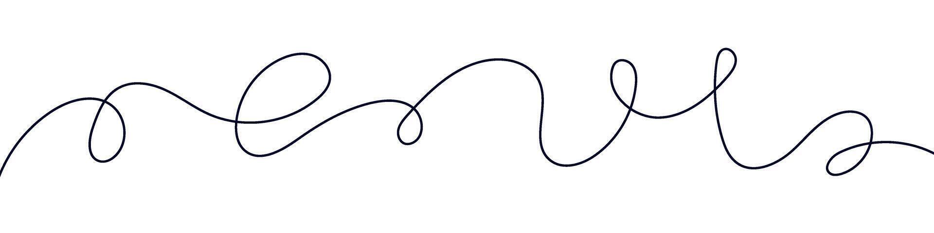 swash underline stroke set. Abstract wavy thin line. Squiggle elements. isolated illustration vector