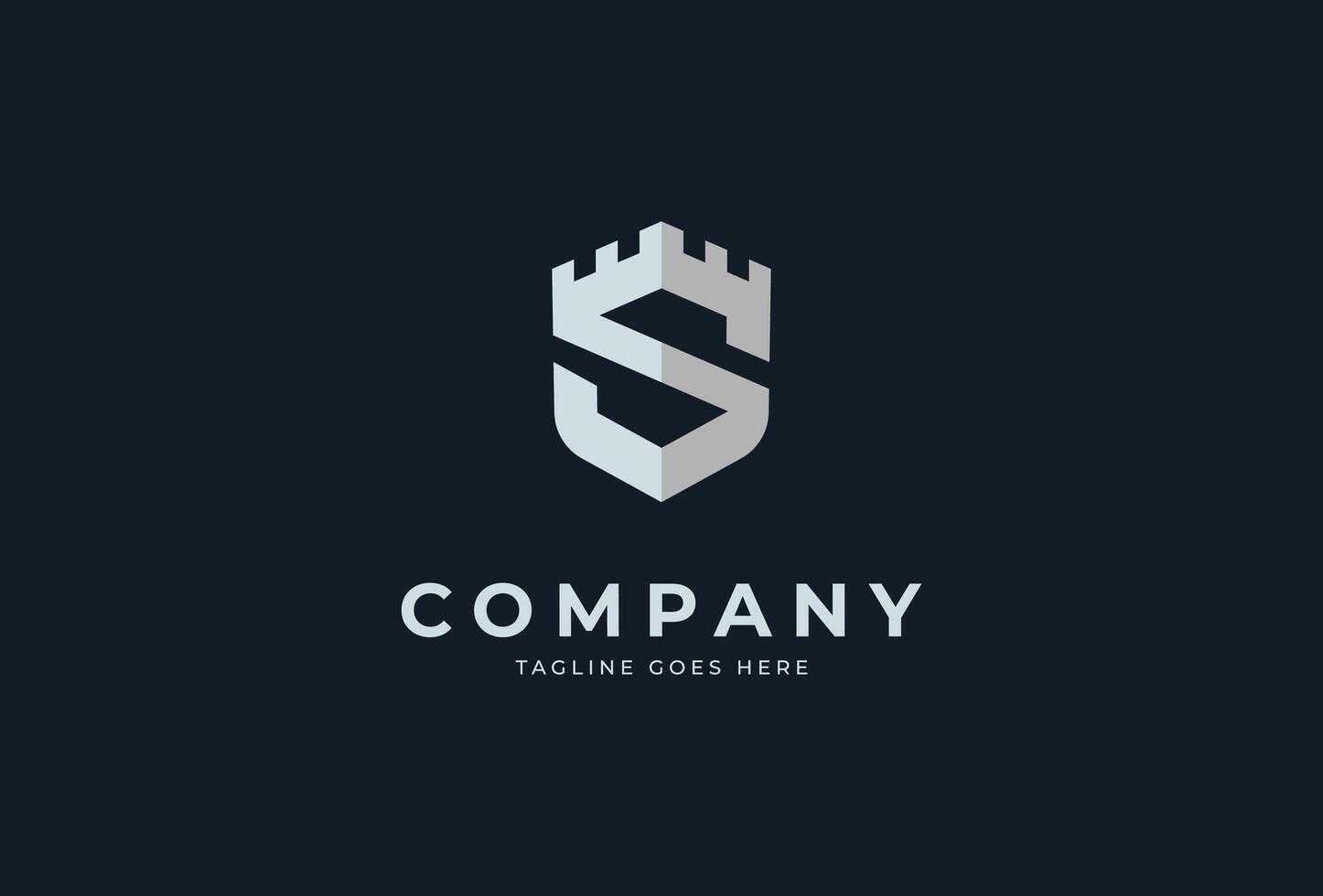 Initial S shield security logo design template, illustration vector