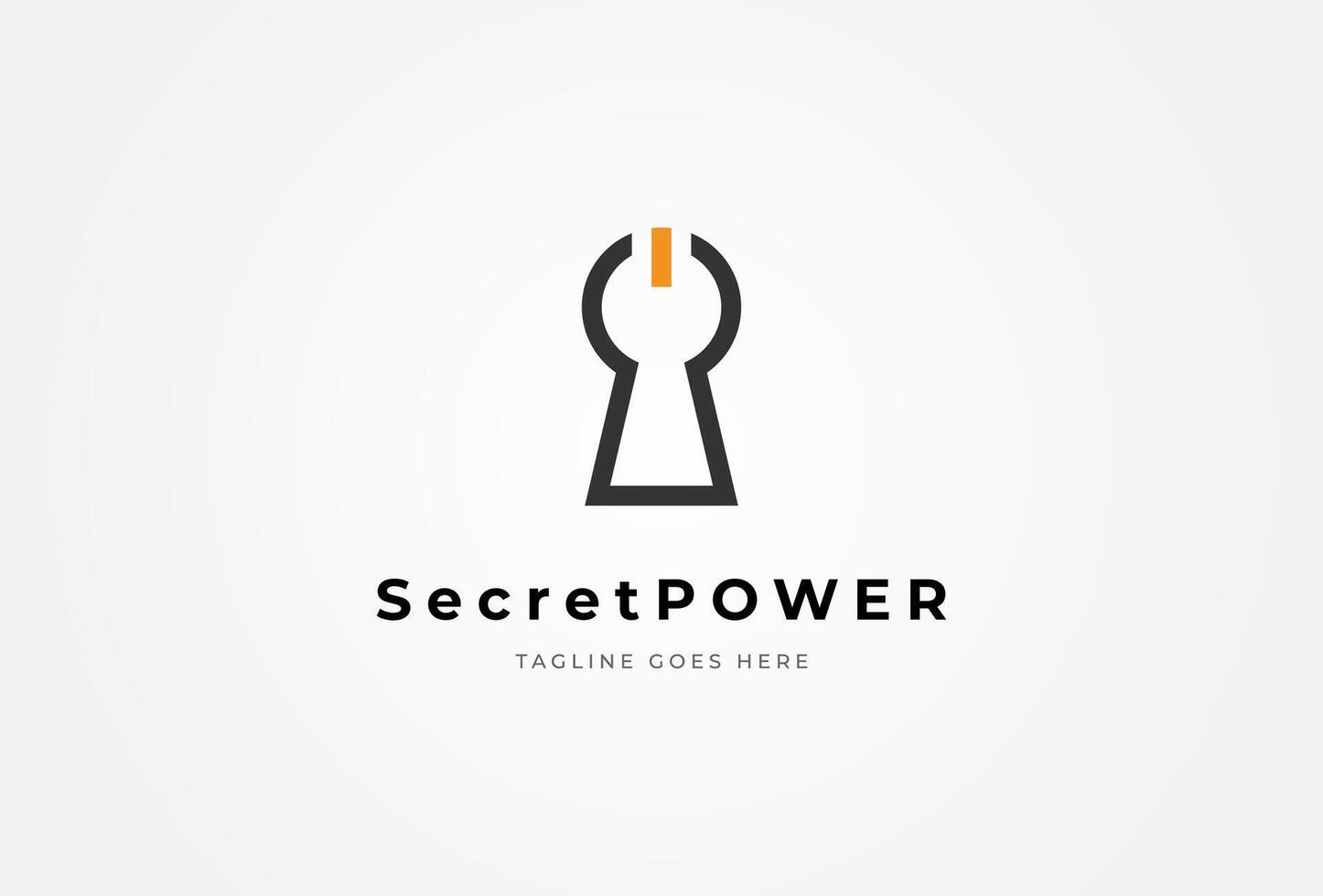 keyhole Logo design, keyhole with power icon combination, usable for security and company logos , illustration vector