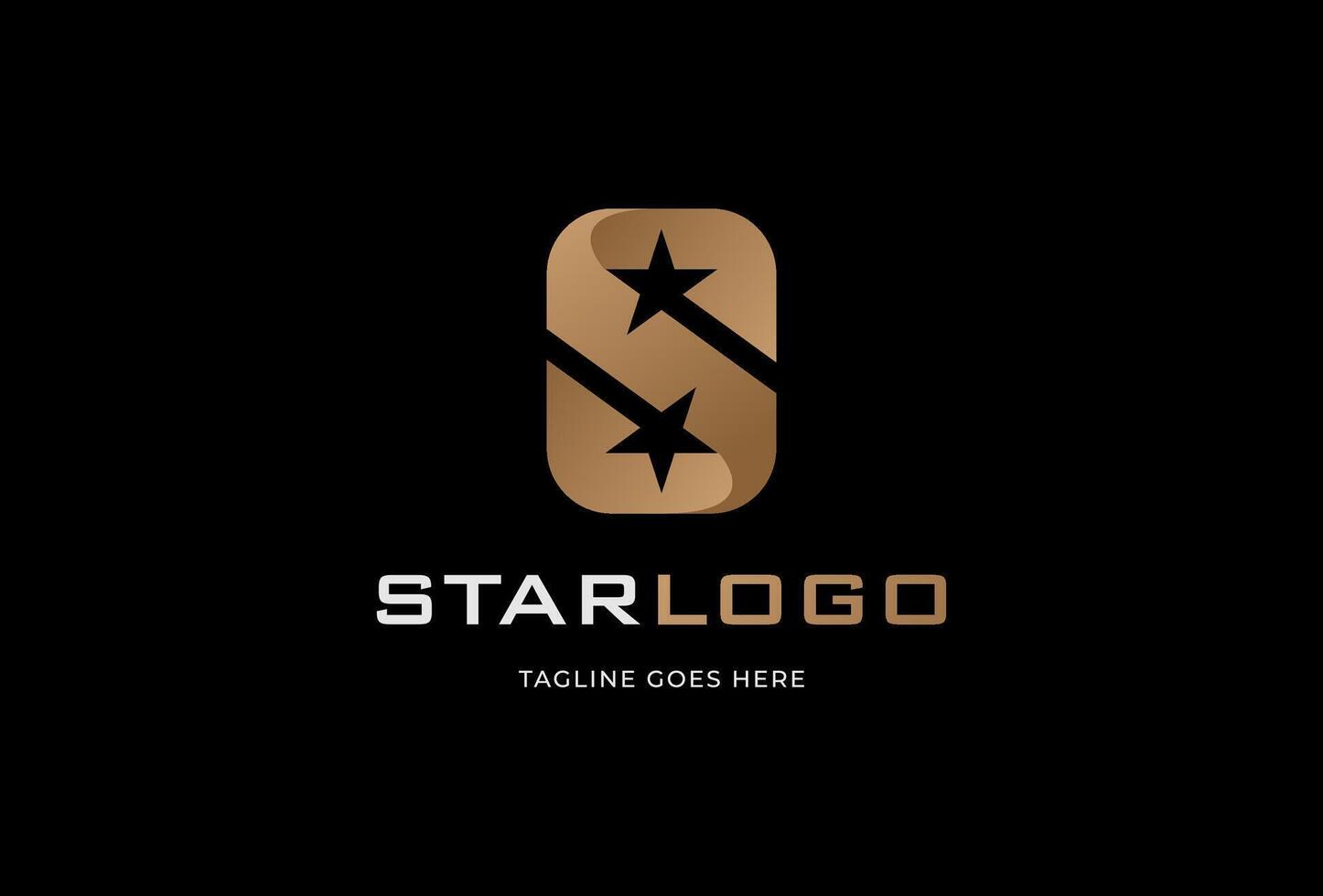 Initial S Star Logo design, Modern Letter S with Negative Space Star Inside, Illustration vector