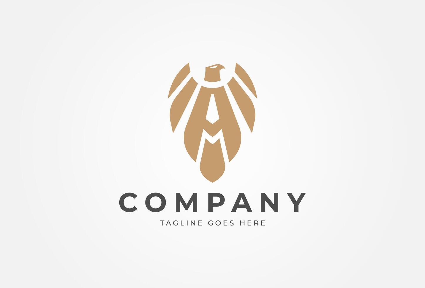 Minimal Letter A Eagle Logo Design, modern bird style logo design, flat design logo template element, illustration vector