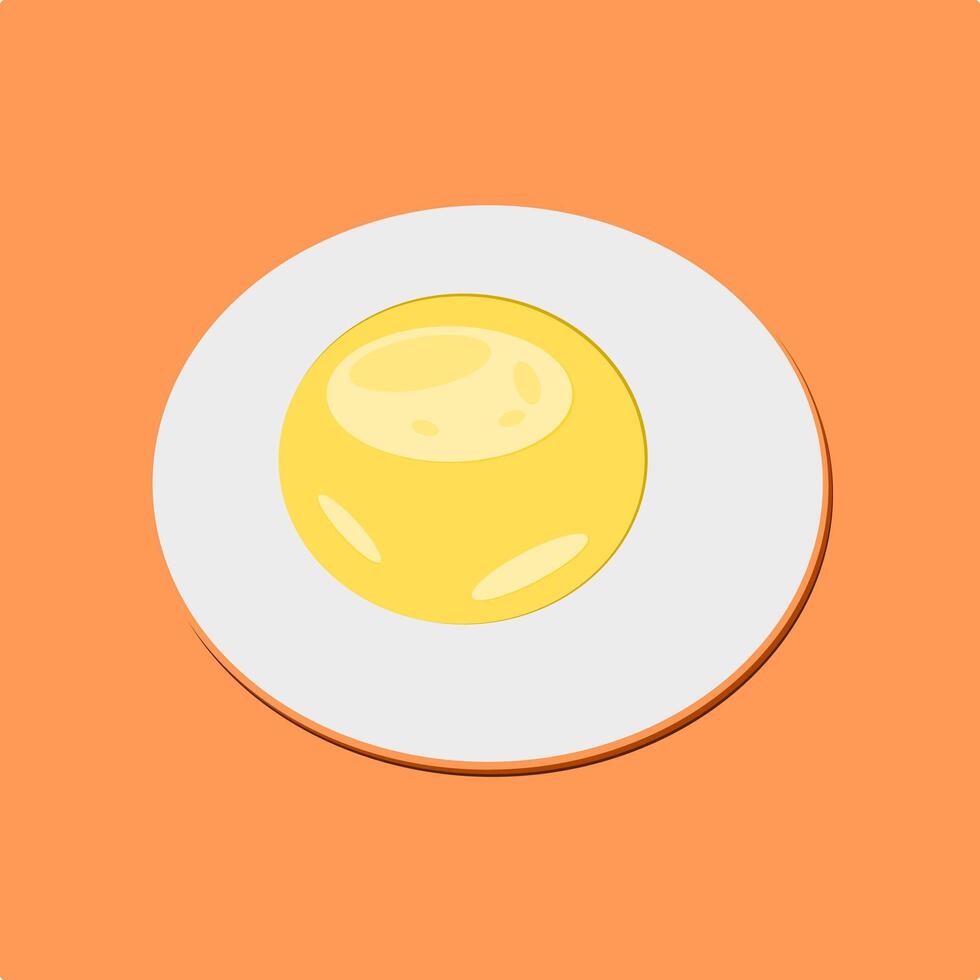 an illustration of an egg yolk with an orange background. suitable for restaurant decoration vector