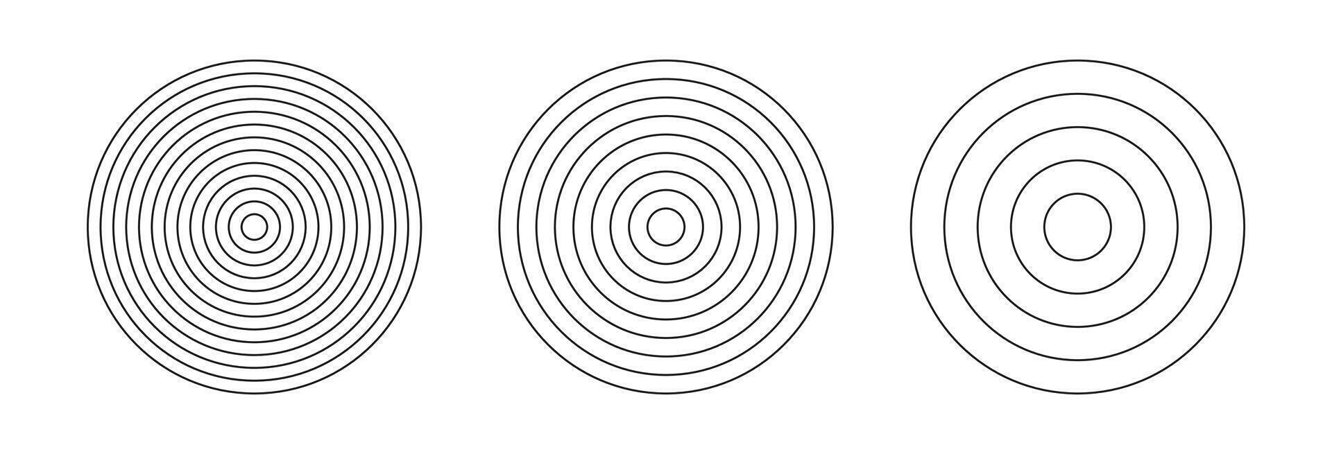 Polar grids concentric circles. Wheel of life, habits tracker. Circle diagrams divided on 12, 8, 4 segments. Blank graph paper. Coaching tool. Circles within a circle template. Lifestyle balance icon. vector