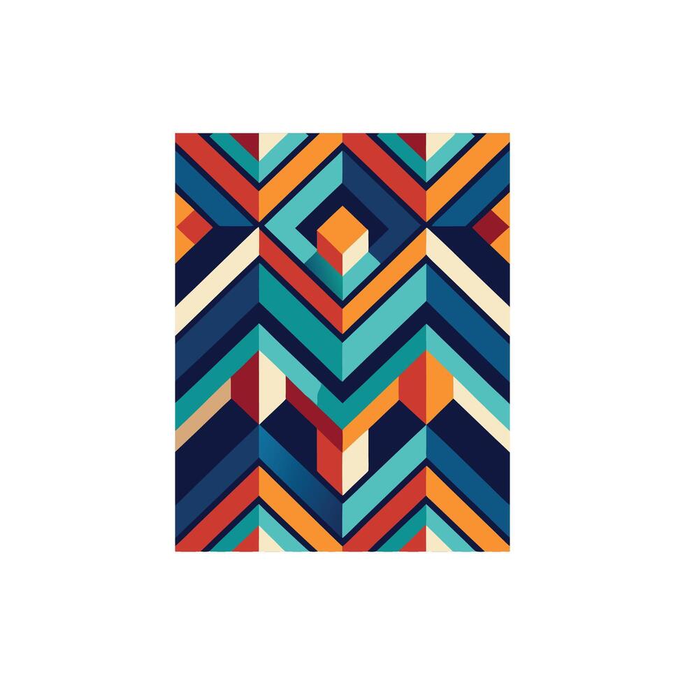 Dynamic Geometric Abstract Pattern on White Background vector