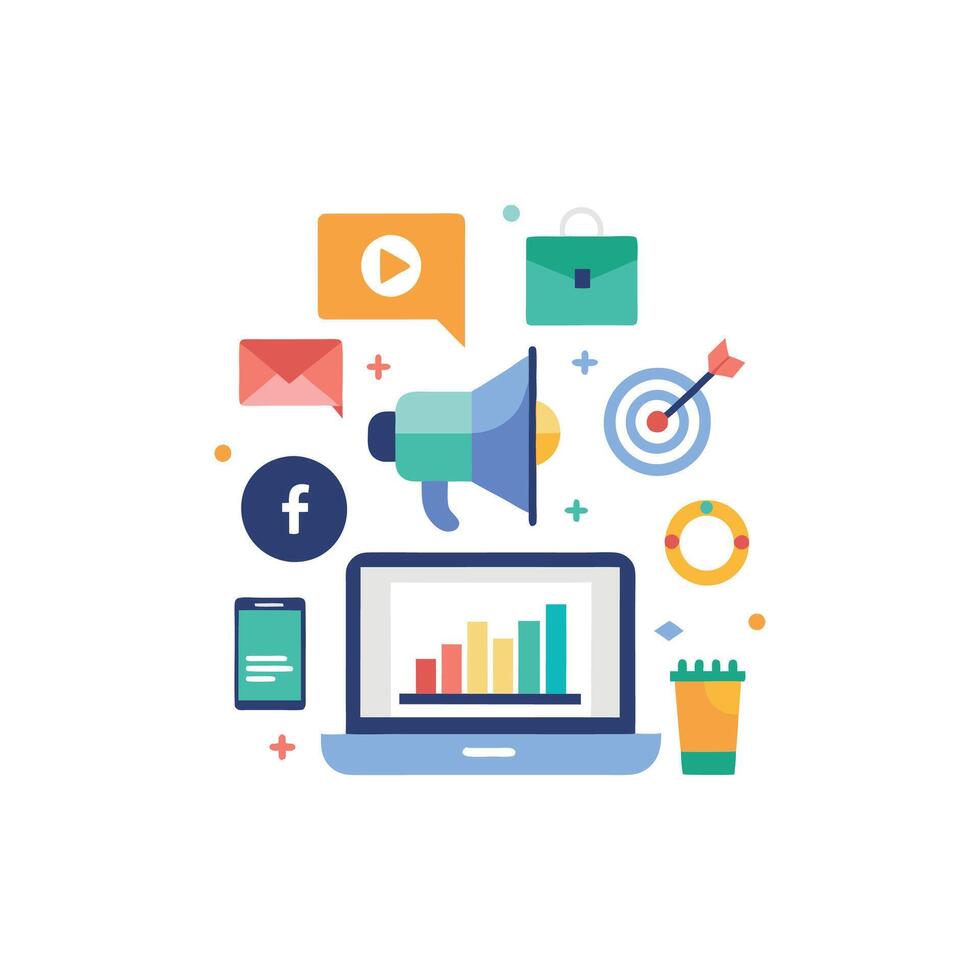 Engage And Convert The Art of Social Media Marketing vector