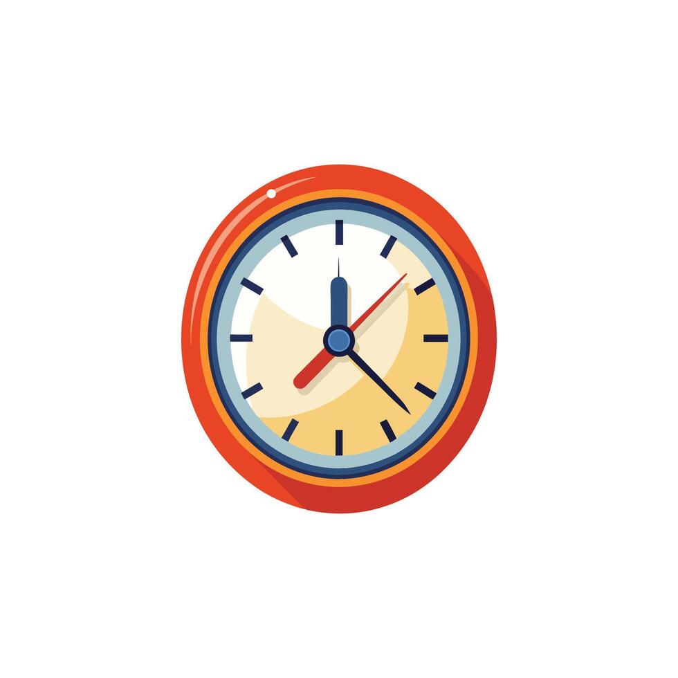Simple and Sleek Clock Icon on Plain White Background vector