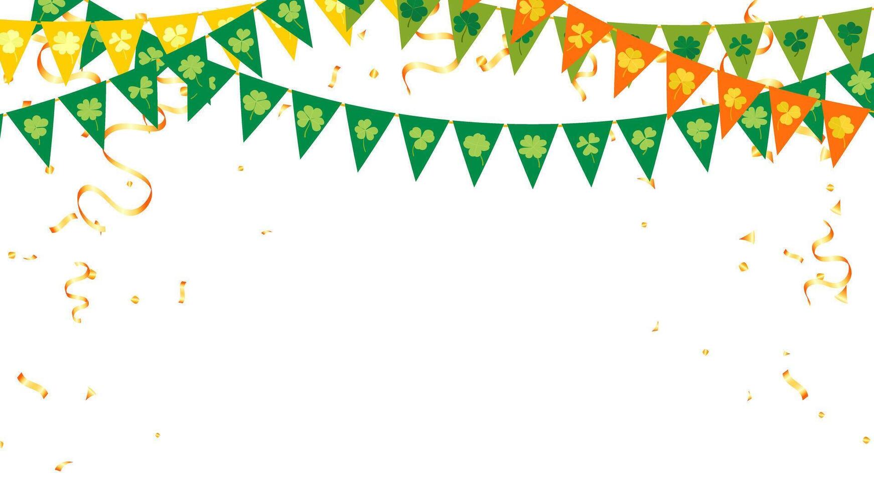 Celebration party banner with garland of flags and confetti background illustration. card lucky greeting design vector