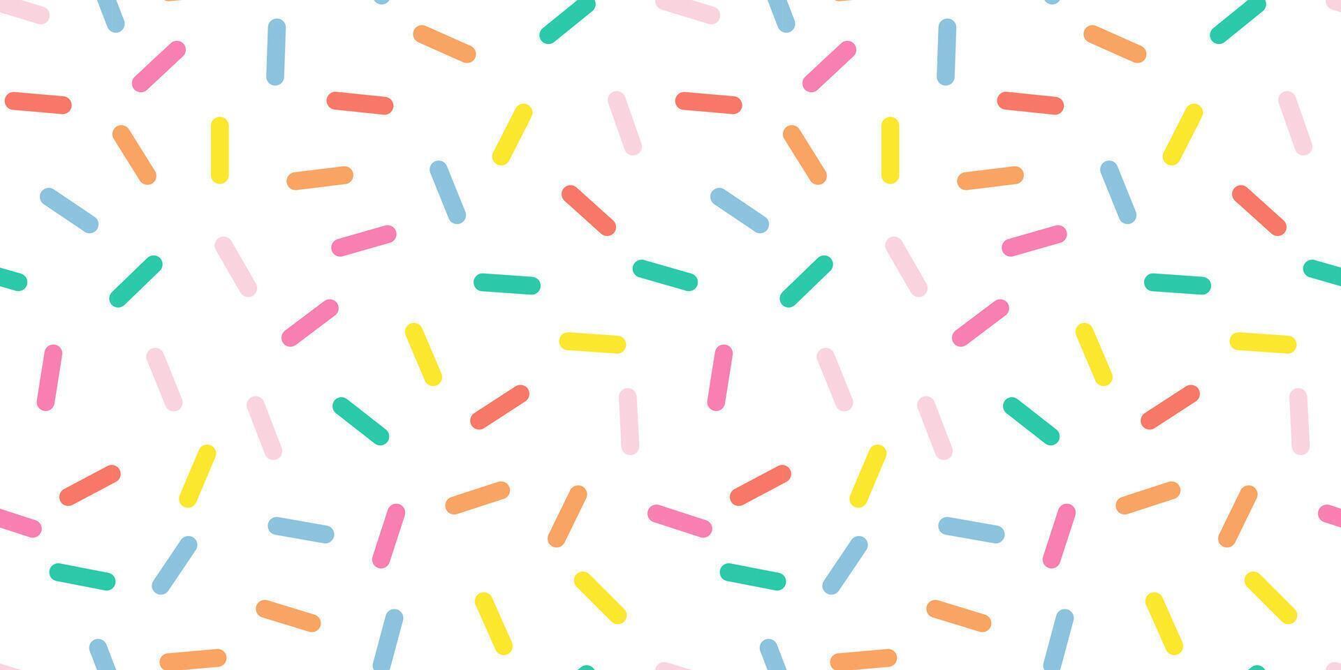 Simple Sprinkle Seamless Pattern. Colorful donut or cake glaze with sprinkle topping. Illustration in scandinavian style vector