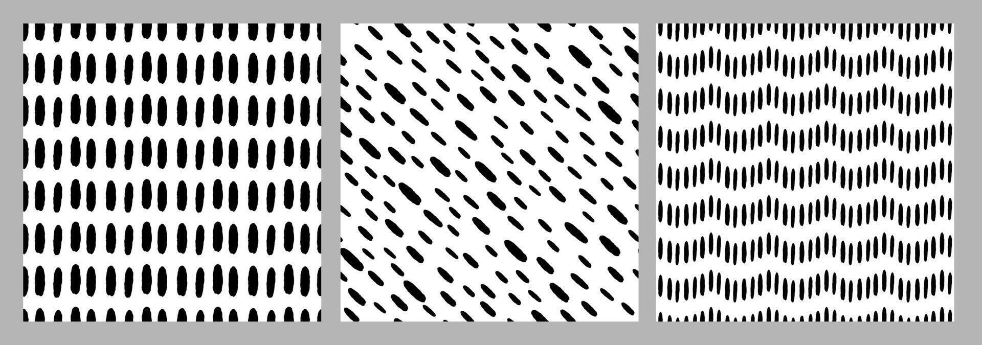 Small Dash Pattern on white background. Grunge black lines. Seamless pattern with Hands sketchy prints. Set of Illustration vector