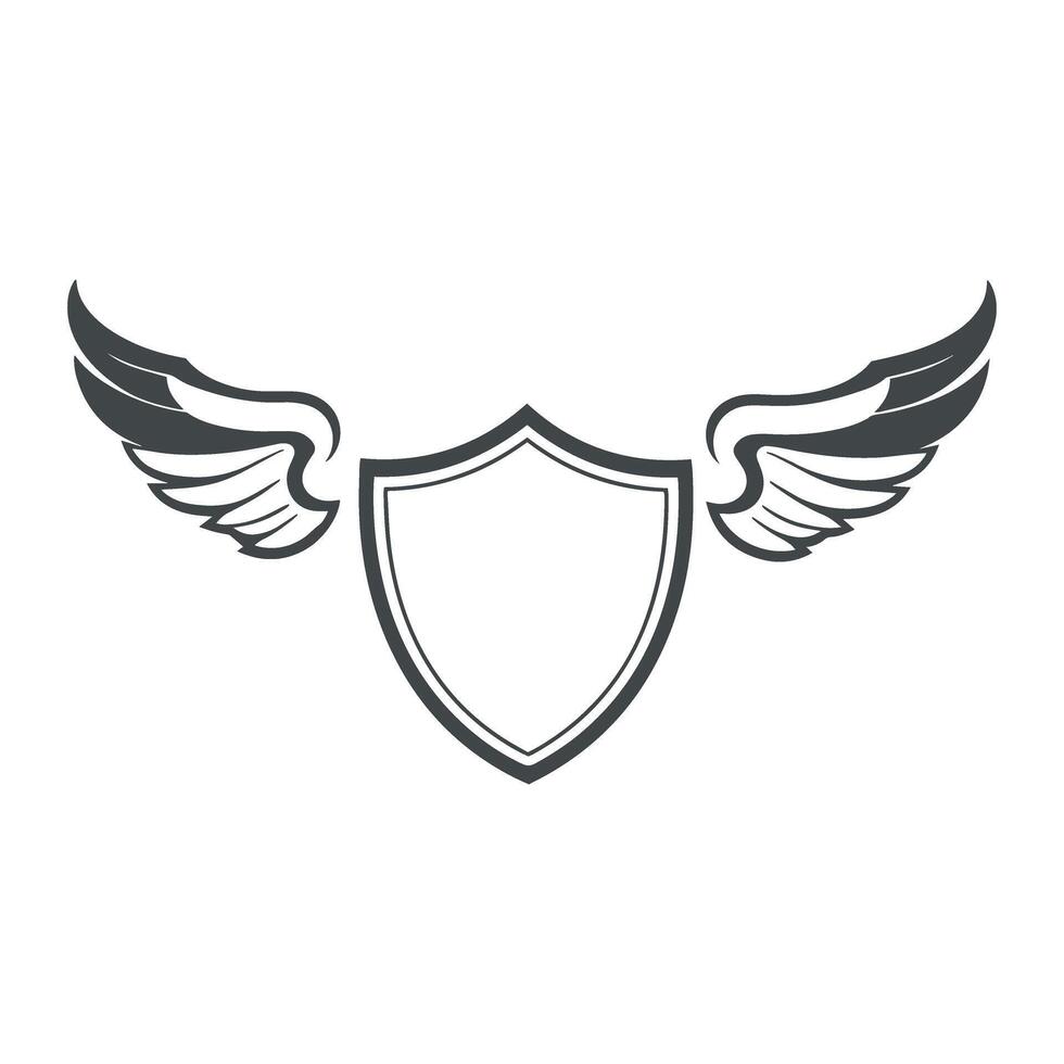 shield with wings icon isolated on white background vector