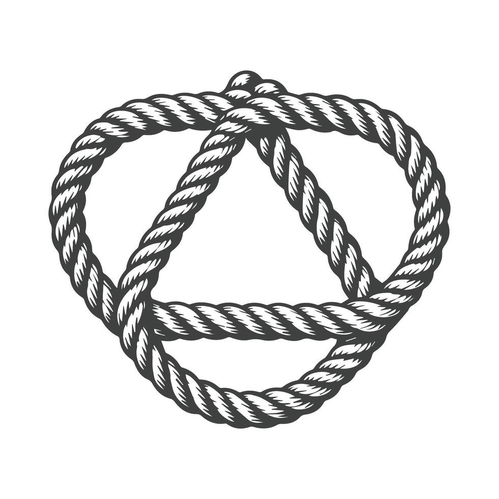 a rope knot in the shape of an infinity symbol vector