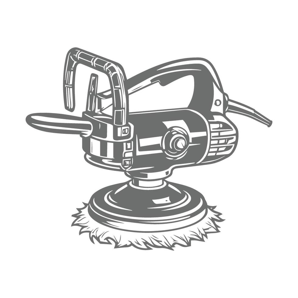 a black and white image of a polisher vector
