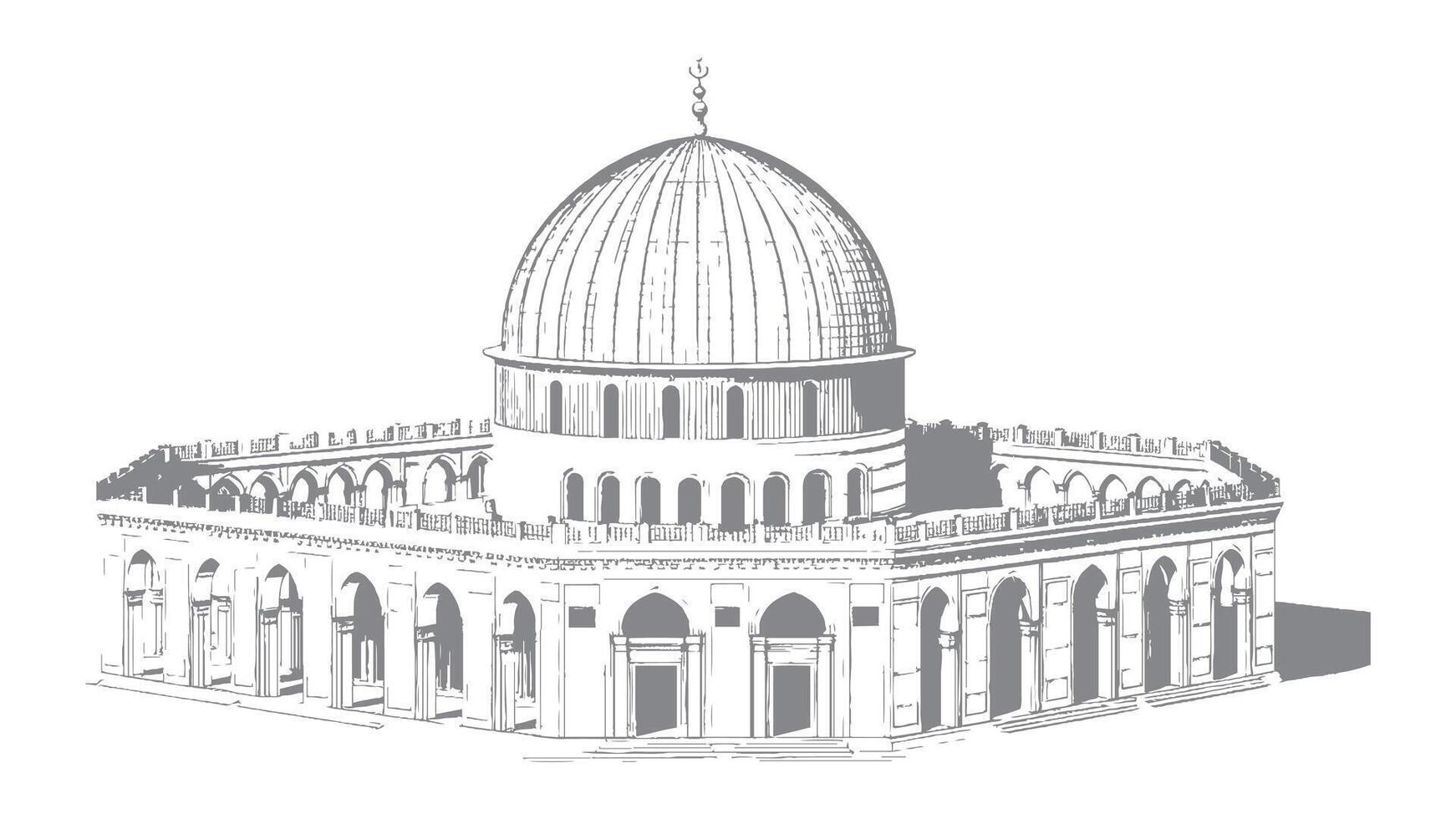 a drawing of a dome on a white background vector