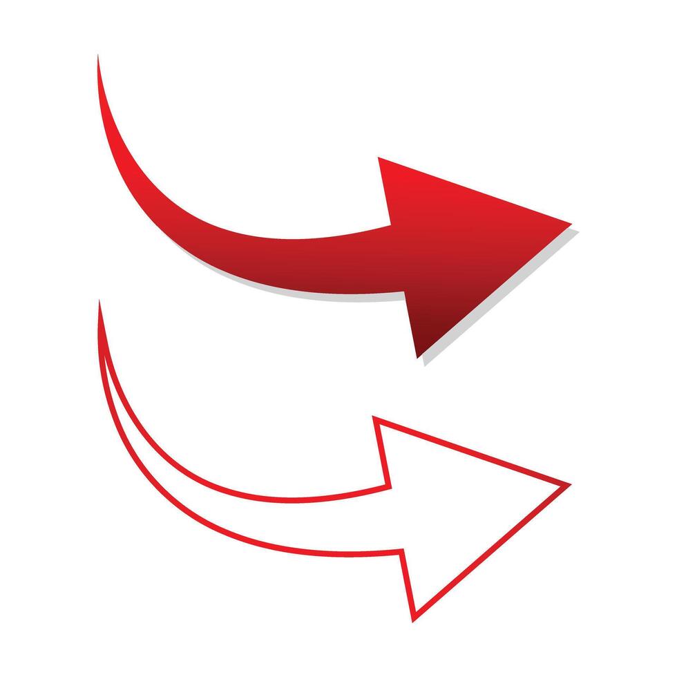 two red arrows pointing in opposite directions vector