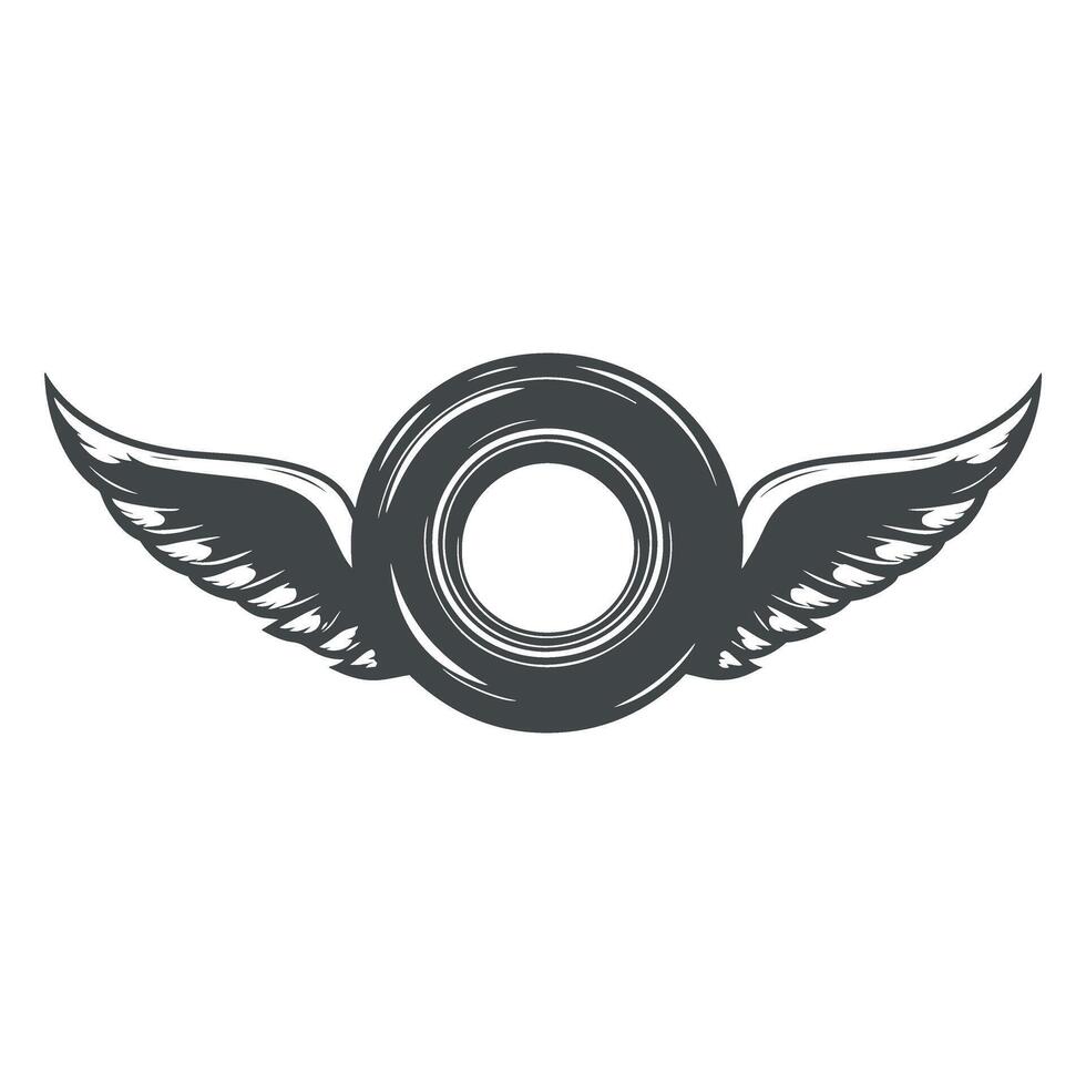 a tire with wings logo vector