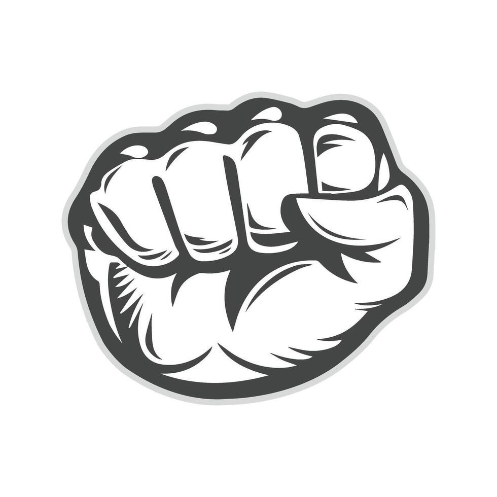 a fist with a black and white background vector