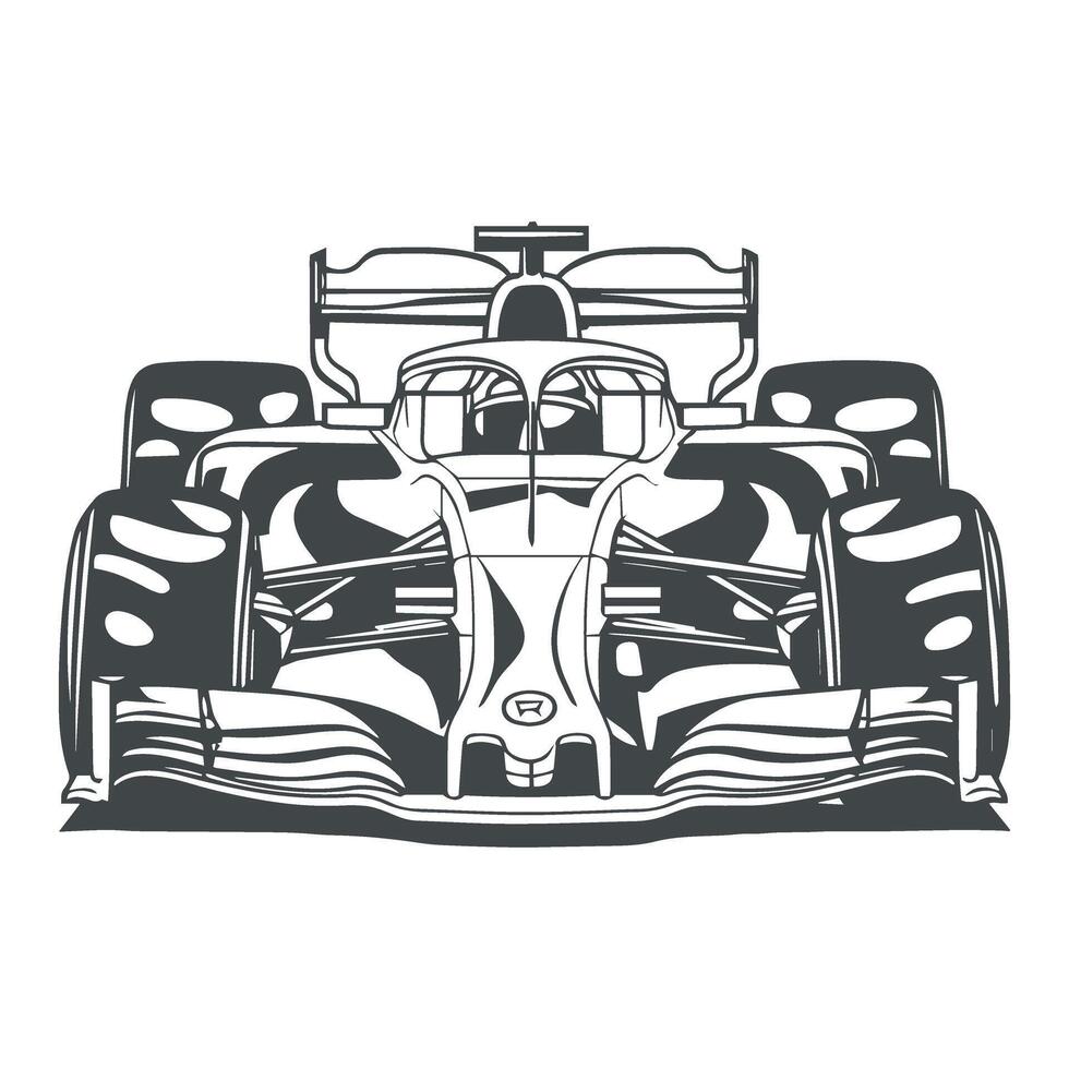 a drawing of a racing car on a white background vector