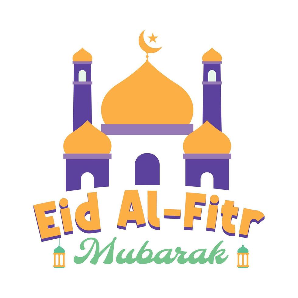 Eid al fitr mubarak element design vector