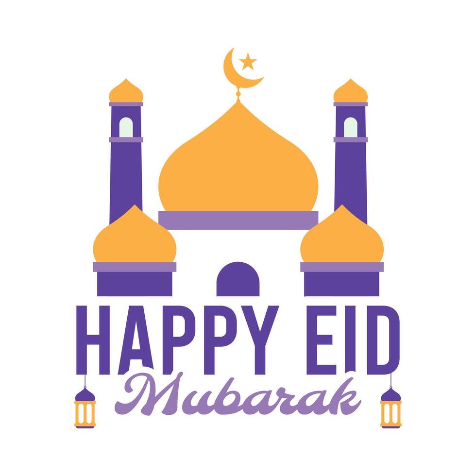 Happy eid mubarak graphic design element vector