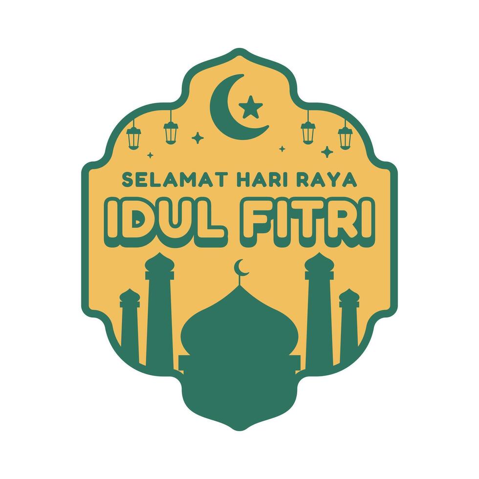 Selamant hari raya idul fitri element design vector