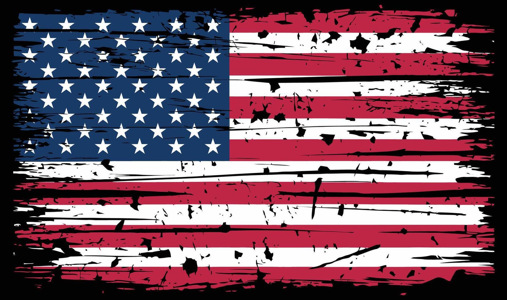 Grunge Distressed American Flag. Vintage USA Patriotic Design vector