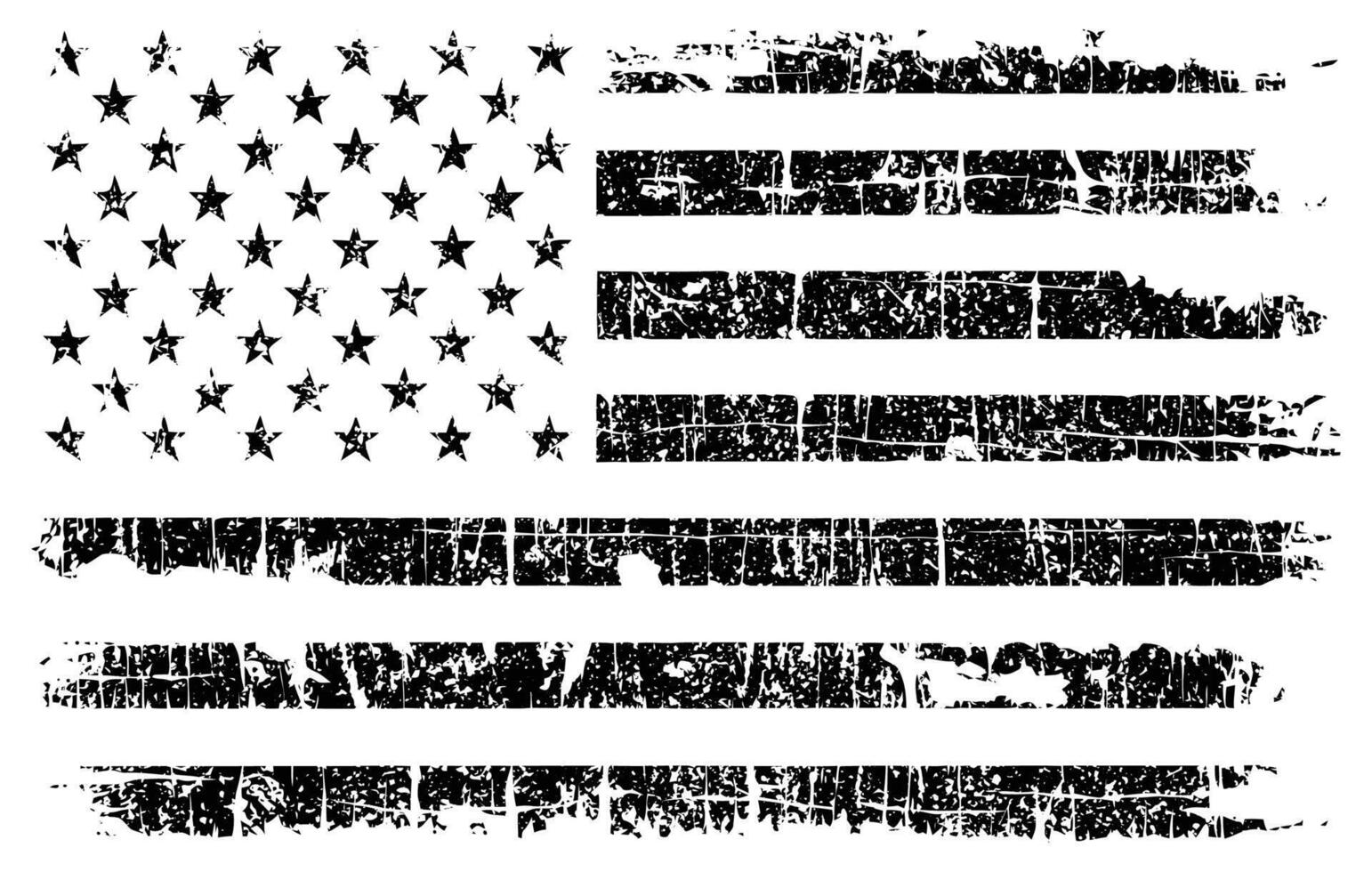 Grunge Black and White American Flag. Distressed USA Patriotic Design vector