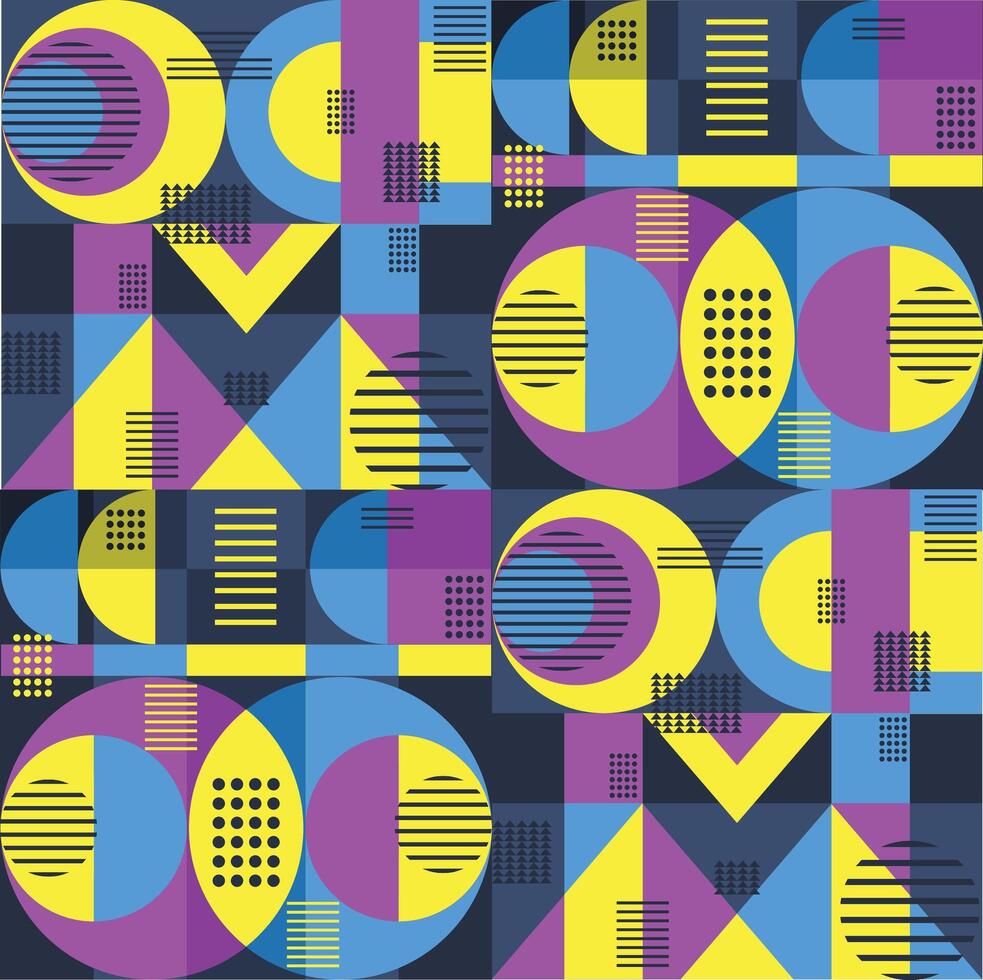 bauhaus geometric shape seamless pattern vector
