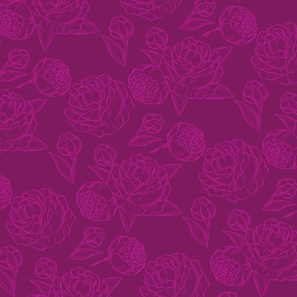 peony line pattern ornate vector