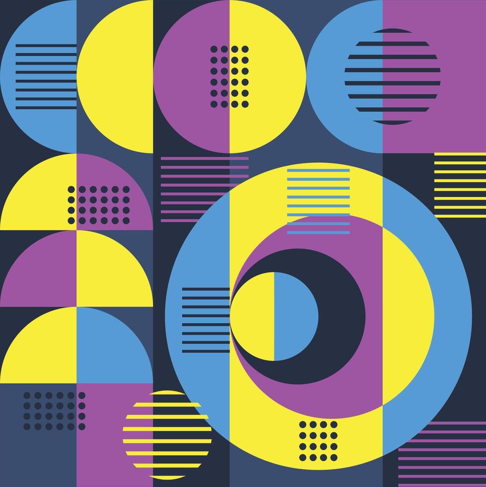 bauhaus style square element flat material vector