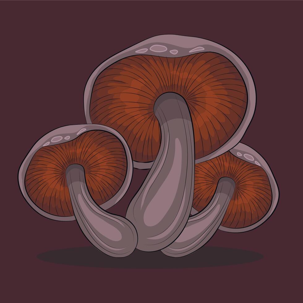 gilled mushroom cartoon style isolated vector