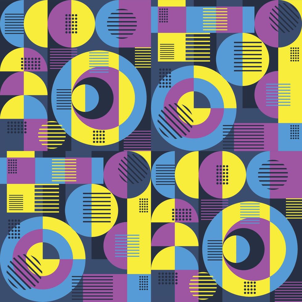 bauhaus ornate seamless geometric pattern vector