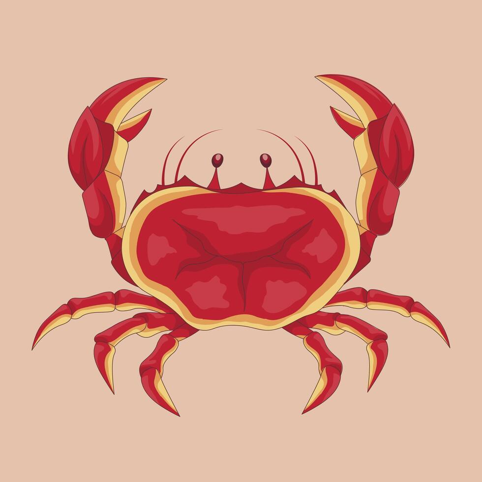 red cartoon crab vector