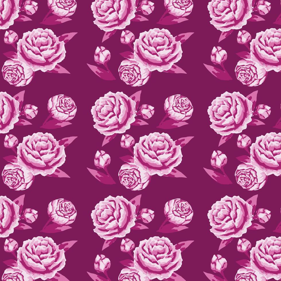 flowery peony abstract pattern ornate vector