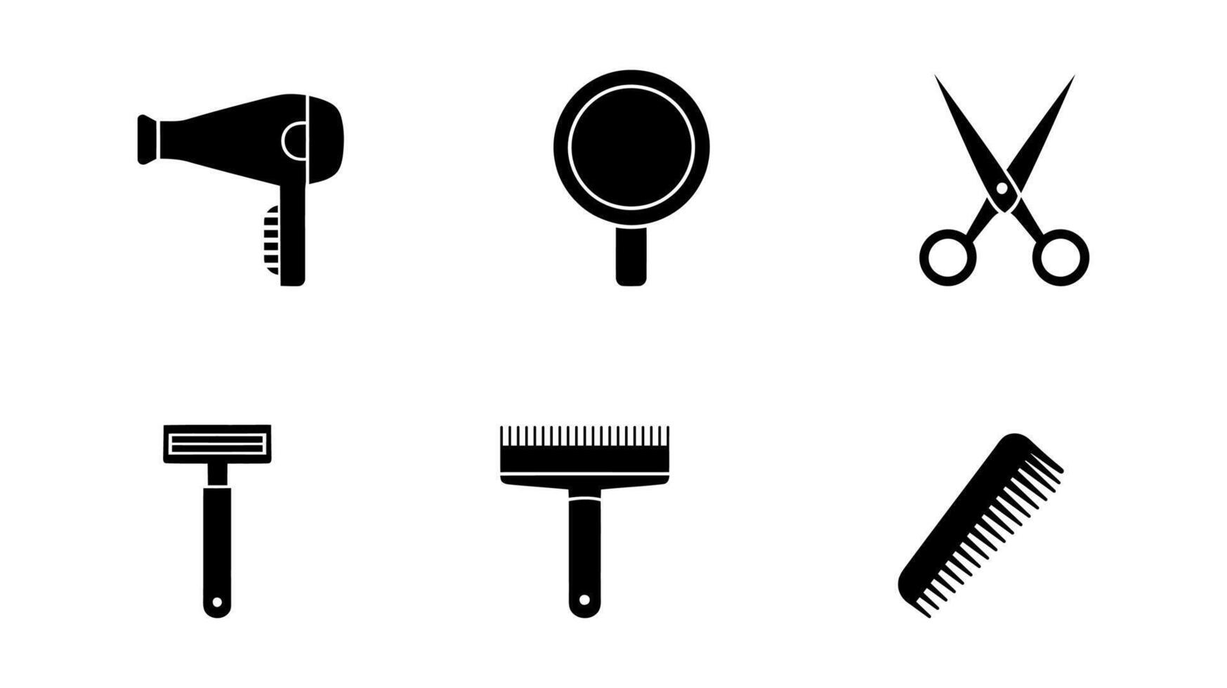 Professional Hair Salon Tools Icons Set vector