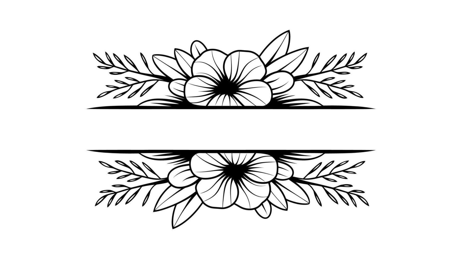 Elegant floral design for dividers or decorations vector