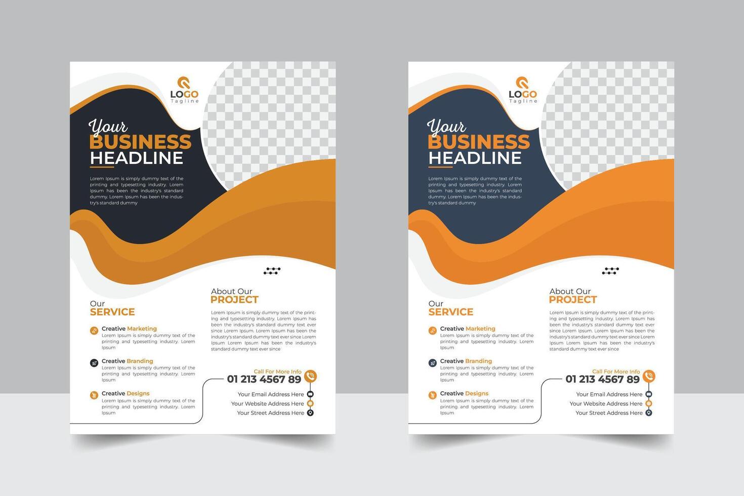 Corporate agency leaflet, Business poster or flyer template, abstract marketing poster, business promotion, corporate style business proposal or modern flyer design template. vector