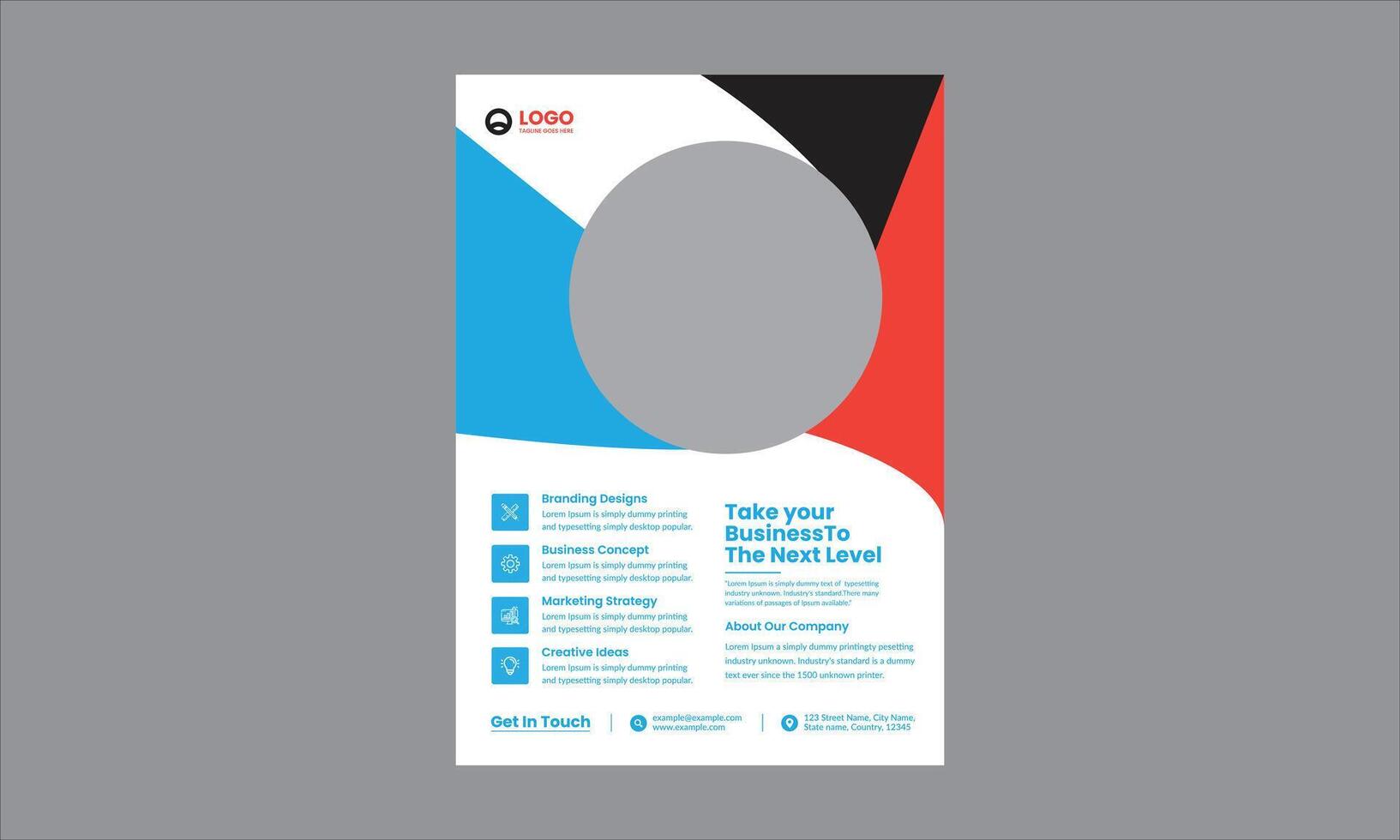 This flyer design is a modern and corporate business template with a clean vector