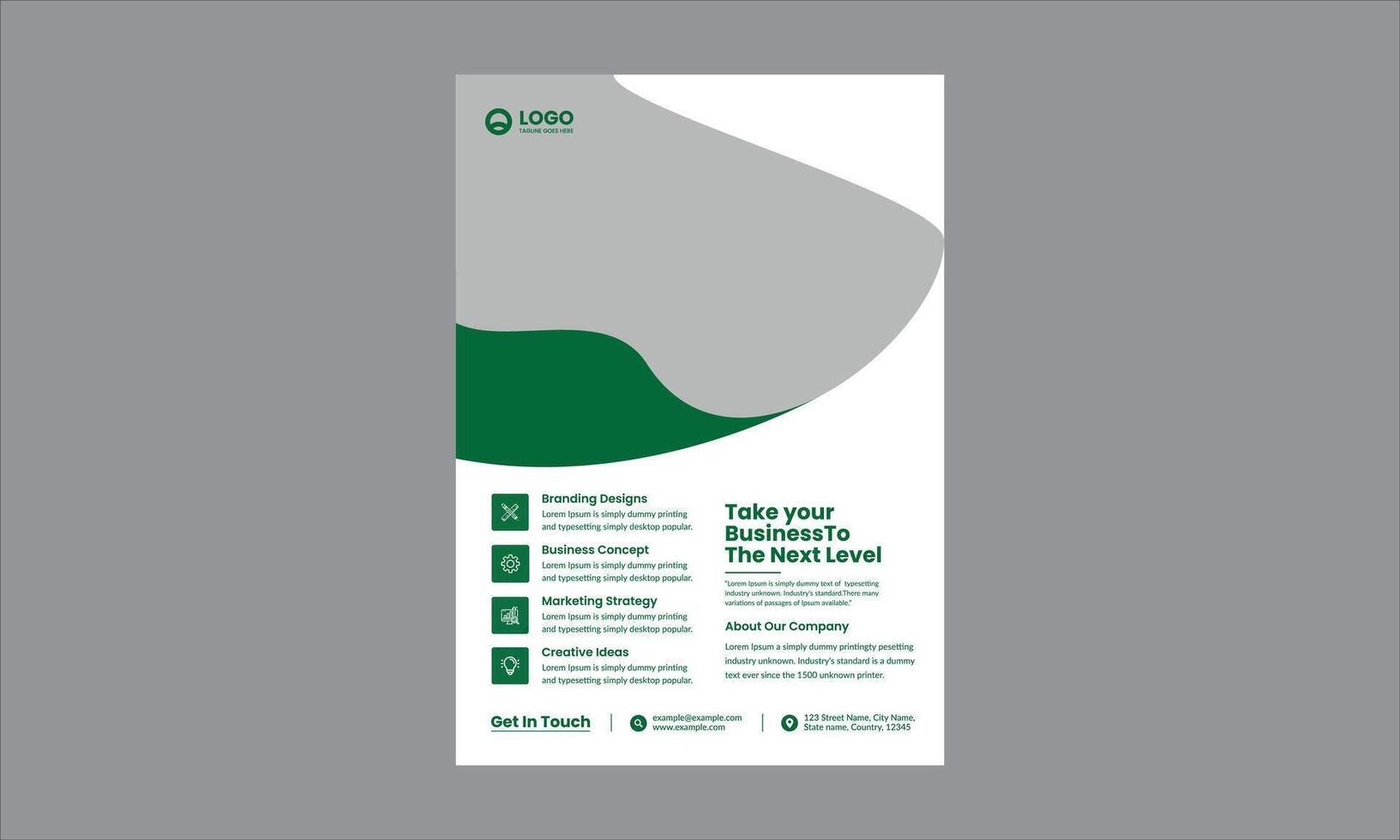 flyer design is a modern, professional, and corporate-style business template with a structured layout. vector
