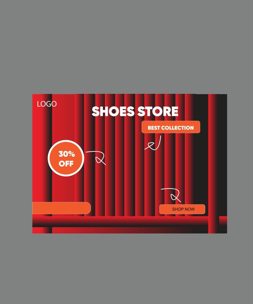 shoes sale post design template vector