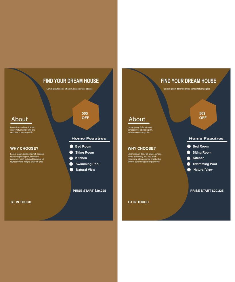 Modern house flyer design layo ut vector